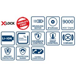 Amoladora angular X-LOCK Bosch GWX 18V-10 C caracteristicas