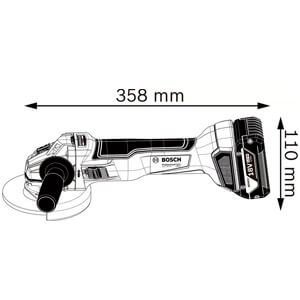 Amoladora angular a bateria BOSCH GWS 18 V-LI + Maletin - 2 Bateria y  Cargador