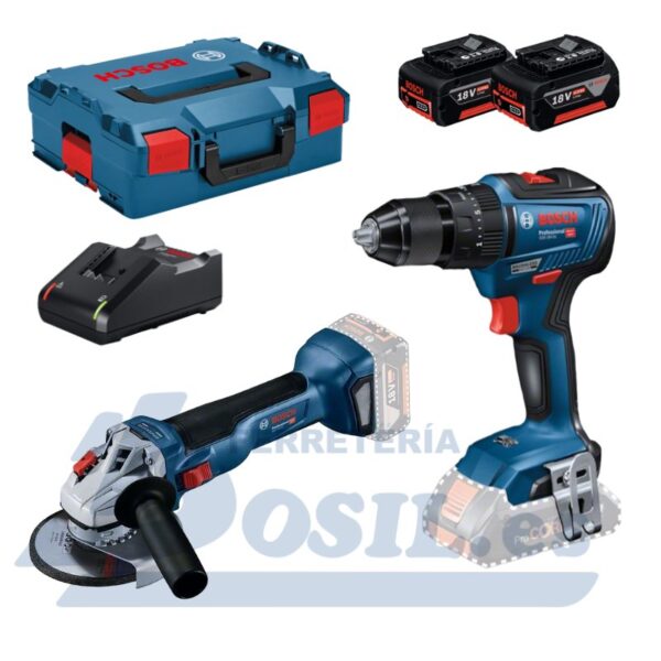 Kit Bosch GSB 18V-55 + GWS 18V-10 + L-Boxx