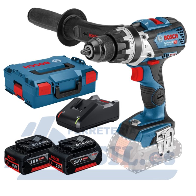 Taladro Atornillador Bosch GSB 18V-110C - 2 Bateria GBA 5ah + Cargador GAL  18V-40 - Ferreteria Dosil