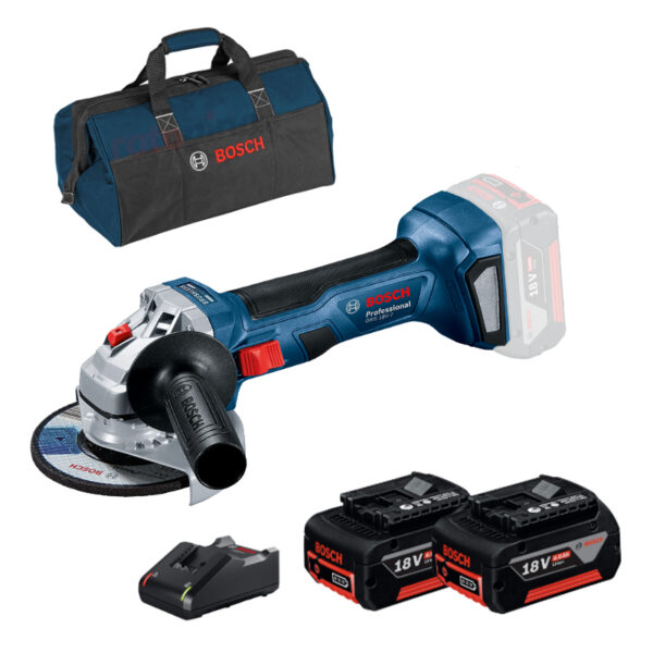Amoladora Bosch GWS 18V-7 con Bolsa Transporte + 2GBA 4.0Ah